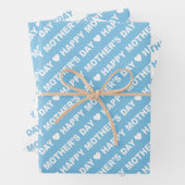 Happy Mother's Day Light Blue and White Geschenkpapier Set (Beispiel)