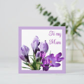 Happy Mother's Day lila floral hell bunt Karte (Stehend Vorderseite)