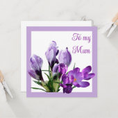 Happy Mother's Day lila floral hell bunt Karte (Vorderseite/Rückseite Beispiel)