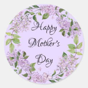 "Happy Mother's Day" Lilac Blume Aufkleber