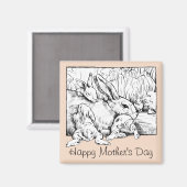 Happy Mother's Day Magnet, Orange Magnet (Vorderseite/Rückseite)
