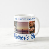 Happy Mother's Day Mama Blue Foto Grid Kaffee Tass Kaffeetasse (VorderseiteRechts)