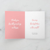 Happy Mother's Day Mama Foto Niedlich Heart Coral  Karte (Innenseite)