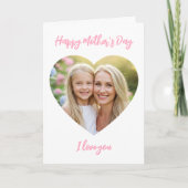 Happy Mother's Day Mama Foto Niedlich Heart Pink Karte (Vorderseite)