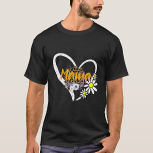 Happy Mother's Day Mama Herz Daisy Blume Regenboge T-Shirt
