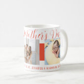 Happy Mother's Day Mama Pink Script mit 3 Fotos Kaffeetasse (VorderseiteRechts)