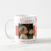 Happy Mother's Day Mama Pink Script mit 3 Fotos Kaffeetasse (Links)