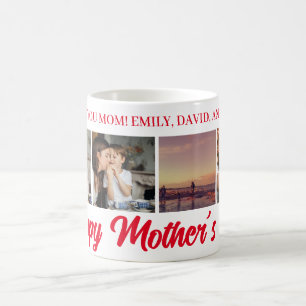 Happy Mother's Day Mama Rotes Foto Grid Kaffee Tas Kaffeetasse