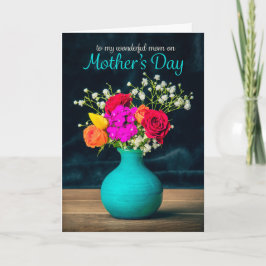 Happy Mother's Day Mama Schöne Vase der Blume Feiertagskarte