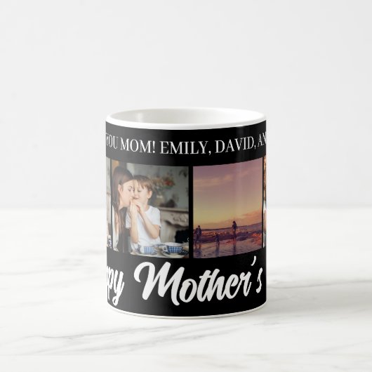 Happy Mother's Day Mama White Foto Grid Kaffee Tas Kaffeetasse (Mittel)