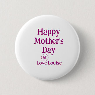 Happy Mother's day mauve love name female sign tit Button