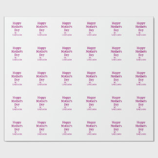 Happy Mother's day mauve love name female sign tit Geschenkpapier