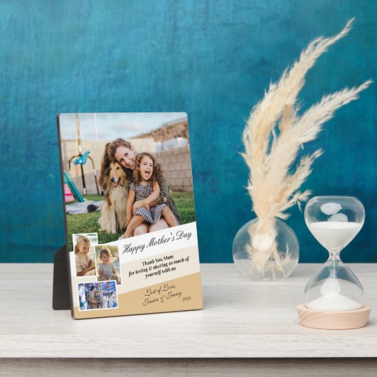 Happy Mothers Day Modern Foto Collage Display Fotoplatte (Seite)