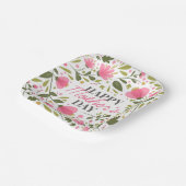 Happy Mother's Day Modern Pink Floral Botanical Pappteller (Gewinkelt)