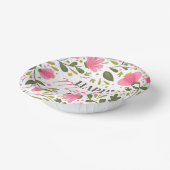 Happy Mother's Day Modern Pink Floral Botanical Pappteller (Gewinkelt)