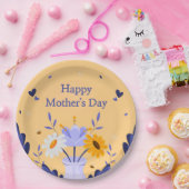 Happy Mother's Day Moderne Blume florale botanisch Pappteller (Party)