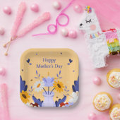 Happy Mother's Day Moderne Blume florale botanisch Pappteller (Party)