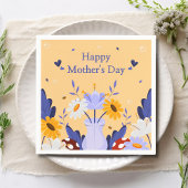 Happy Mother's Day Moderne Blume florale botanisch Serviette