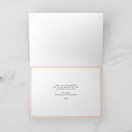 Happy Mother's Day Modernes, Minimalistisches Foto Karte (Innenseite)