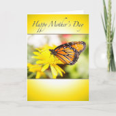 Happy Mother's Day Monarch Butterfly Yellow Daisy Karte (Vorderseite)