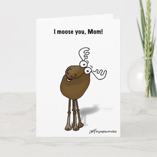 Happy Mother's Day Moose Karte (Vorderseite)