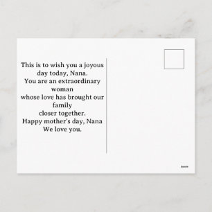 Happy Mother's Day, nana, Oma simple 1 Foto Feiertagspostkarte