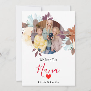 Happy Mothers Day, Nana, Oma simple Foto Feiertagskarte
