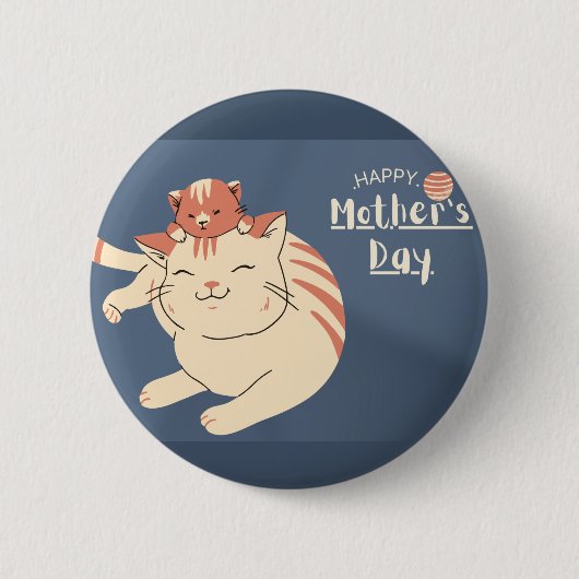 Happy Mother's Day Niedlich Cat and Kitten Button (Vorderseite)
