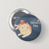 Happy Mother's Day Niedlich Cat and Kitten Button (Vorne & Hinten)
