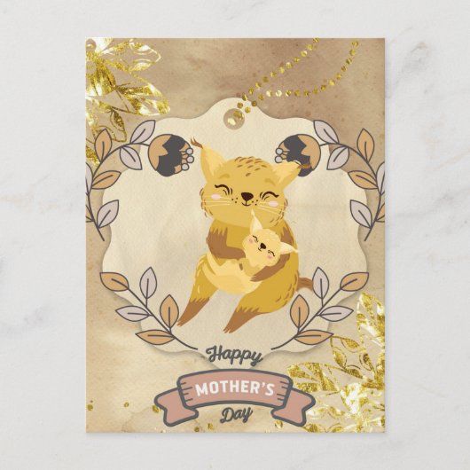 Happy Mother's Day Niedlich Fun Cat and Kitten Postkarte (Vorderseite)