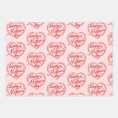 Happy Mother's Day Niedlich Heart Geschenkpapier Set (Vorderseite)