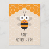 Happy Mother's Day Niedlich Honey Bee Honeycomb Postkarte (Vorderseite)
