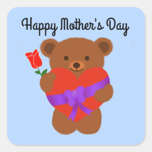 Happy Mother's Day Niedlich Teddy Bären #1 Sticker