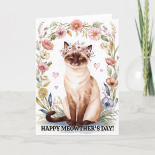 Happy Mother's Day Niedliche Vintage Katze Feiertagskarte