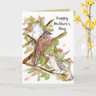 Happy Mother's Day Nightingale Birds in Tree  Karte