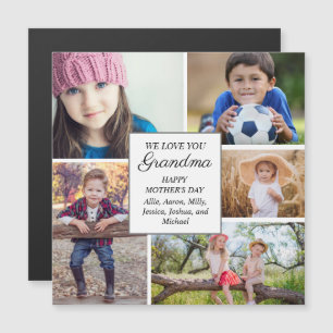 Happy Mother's Day Oma 5 Child Family Foto Magnetkarte