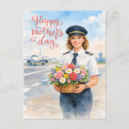 Happy Mother's Day on the runway for pilot Feiertagspostkarte