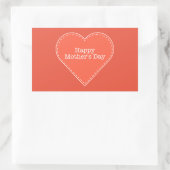 Happy Mother's Day Orange Heart Rechteckiger Aufkleber (Tasche)