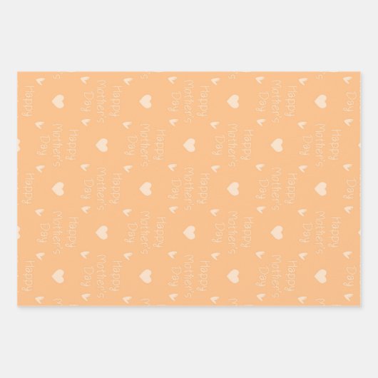 Happy Mother's day Orange Set von 3 Geschenkpapier Set (Vorderseite 2)