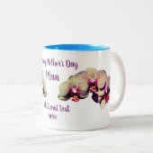 Happy Mother's Day Orchid Blume Personalisiert Zweifarbige Tasse (VorderseiteRechts)