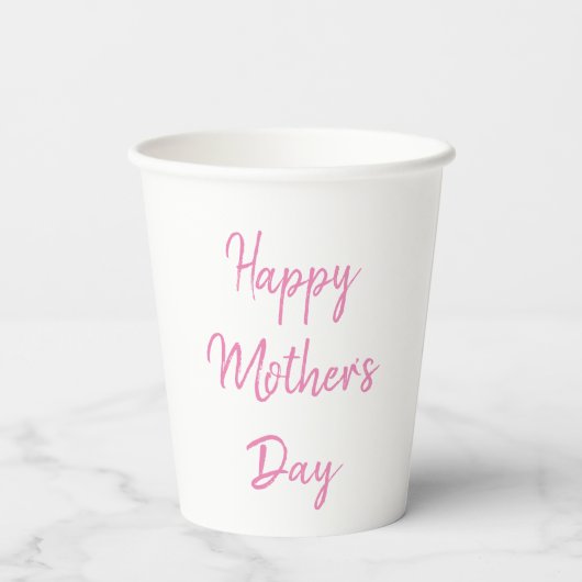Happy Mother's Day Party 2024 Pink Script Custom Pappbecher (Rückseite)