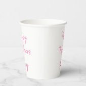 Happy Mother's Day Party 2024 Pink Script Custom Pappbecher (Rechts)