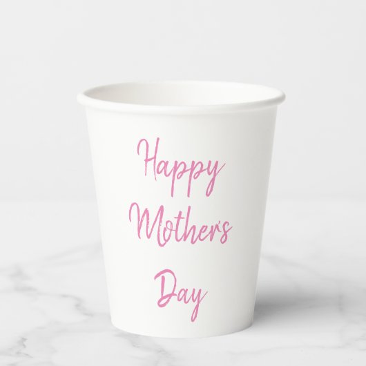 Happy Mother's Day Party 2024 Pink Script Custom Pappbecher (Vorderseite)