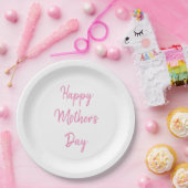 Happy Mother's Day Party 2024 Pink Simple Classy Pappteller (Party)