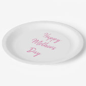 Happy Mother's Day Party 2024 Pink Simple Classy Pappteller (Schrägansicht)