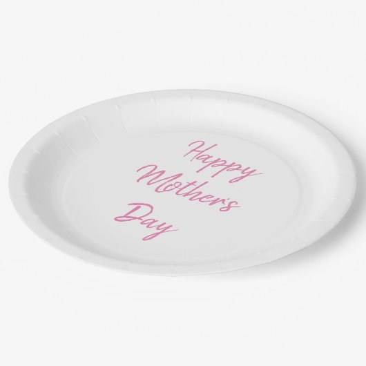 Happy Mother's Day Party 2024 Pink Simple Classy Pappteller (Schrägansicht)