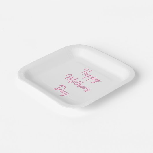 Happy Mother's Day Party 2024 Pink Simple Modern Pappteller (Gewinkelt)
