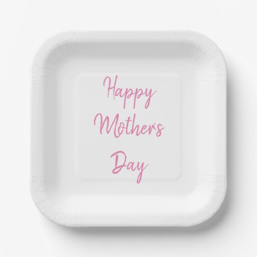 Happy Mother's Day Party 2024 Pink Simple Modern Pappteller (Vorderseite)