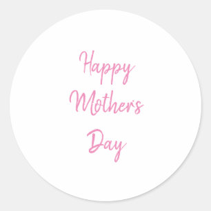 Happy Mother's Day Party 2024 Pink Simple Modern Runder Aufkleber