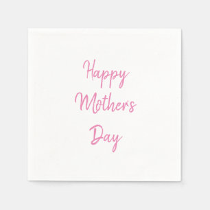 Happy Mother's Day Party 2024 Pink Simple Modern Serviette